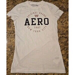 Aeropostale Aero 1987 NY CA Original Women’s Graphic Tee Short Sleeve White